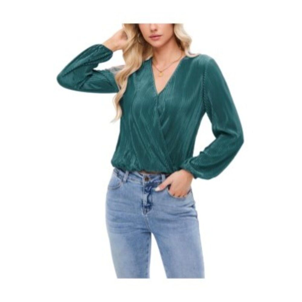 Long Lantern Sleeve Shirts Dressy Casual Loose Fit Top, Large, 14E-137T001
